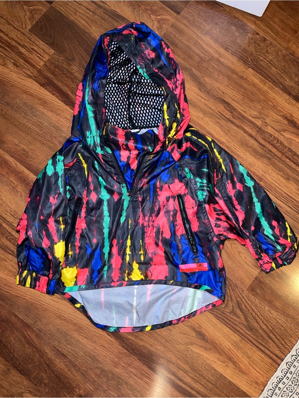 Adidas Rainbow Tie-Dye Cropped Windbreaker- Rain Jacket